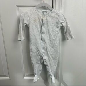 Kissy Kissy blue polka dot footie 9m PLAY